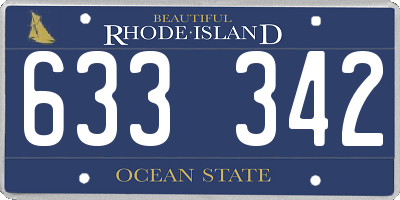 RI license plate 633342