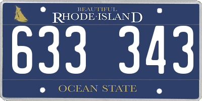 RI license plate 633343