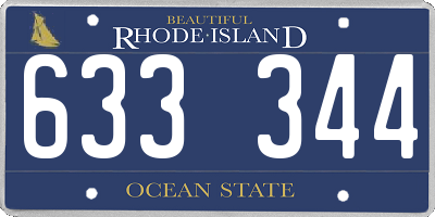 RI license plate 633344
