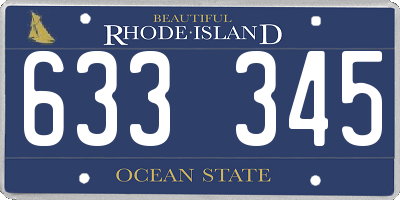 RI license plate 633345