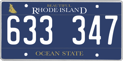 RI license plate 633347