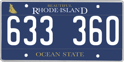 RI license plate 633360