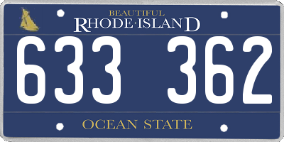 RI license plate 633362