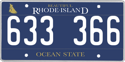 RI license plate 633366