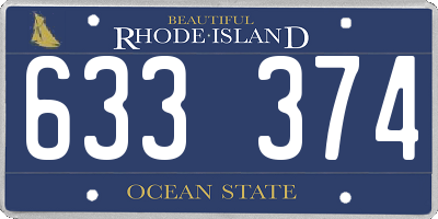 RI license plate 633374