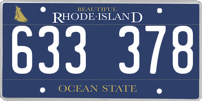 RI license plate 633378