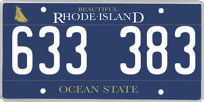 RI license plate 633383