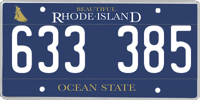 RI license plate 633385