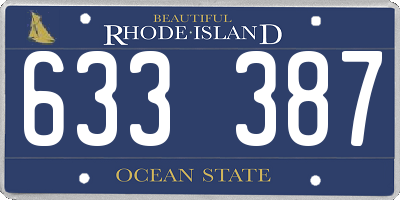 RI license plate 633387