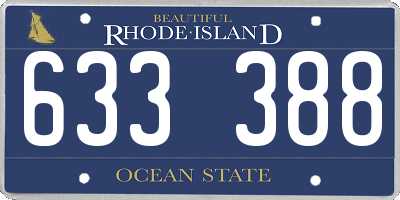 RI license plate 633388