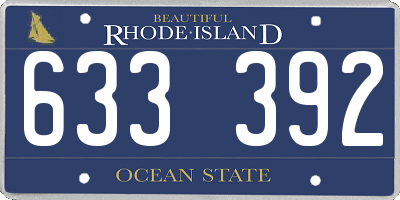 RI license plate 633392