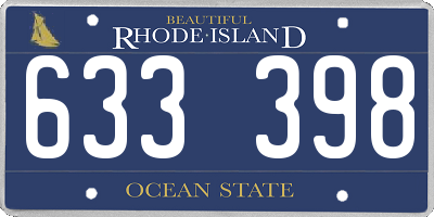RI license plate 633398