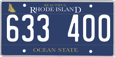 RI license plate 633400