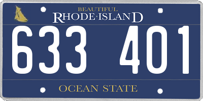 RI license plate 633401