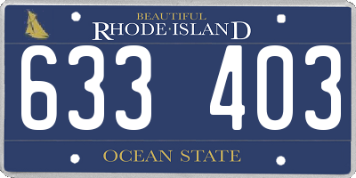 RI license plate 633403