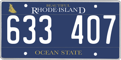 RI license plate 633407