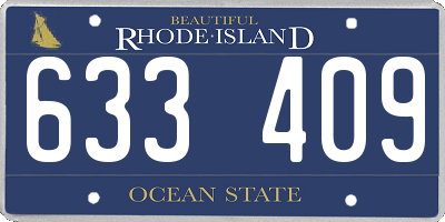 RI license plate 633409