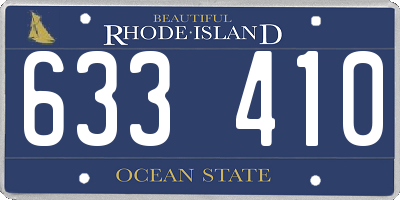 RI license plate 633410