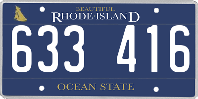 RI license plate 633416