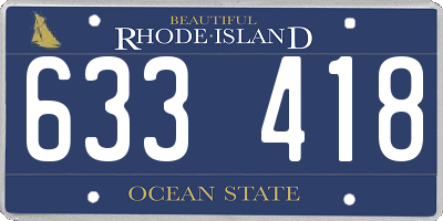 RI license plate 633418