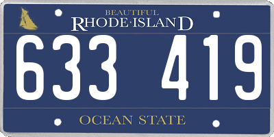 RI license plate 633419