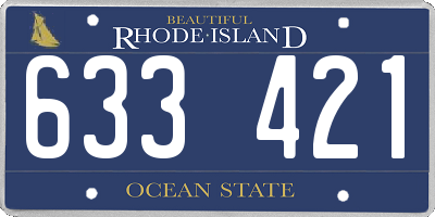 RI license plate 633421