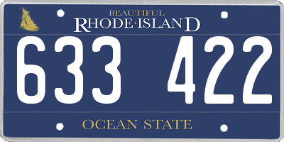 RI license plate 633422