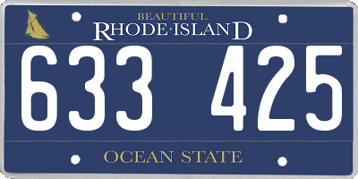 RI license plate 633425