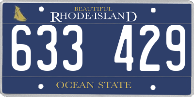 RI license plate 633429