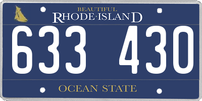 RI license plate 633430