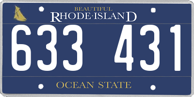 RI license plate 633431