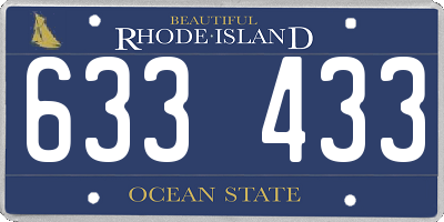 RI license plate 633433
