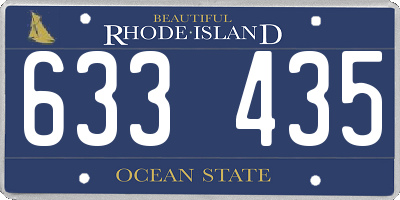 RI license plate 633435