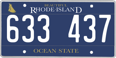 RI license plate 633437