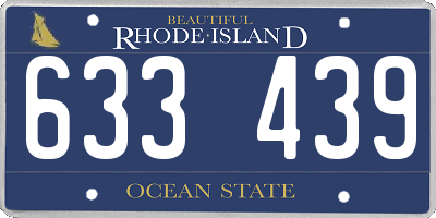 RI license plate 633439