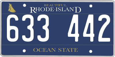 RI license plate 633442