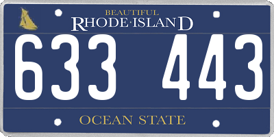RI license plate 633443