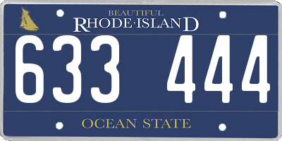 RI license plate 633444