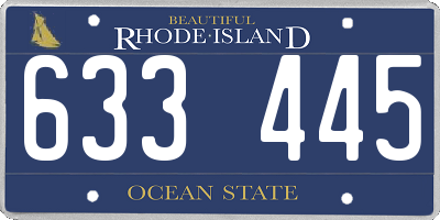 RI license plate 633445