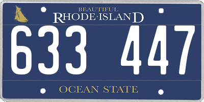 RI license plate 633447