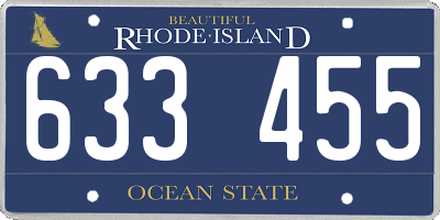 RI license plate 633455