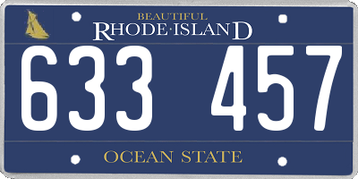 RI license plate 633457