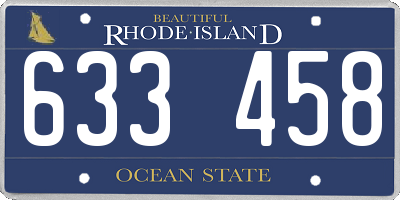 RI license plate 633458