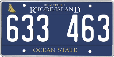 RI license plate 633463