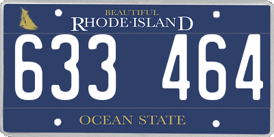 RI license plate 633464