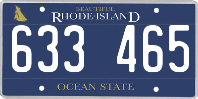 RI license plate 633465