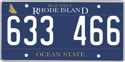 RI license plate 633466
