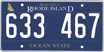 RI license plate 633467