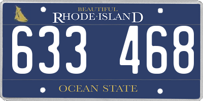 RI license plate 633468