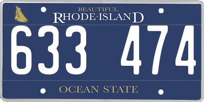 RI license plate 633474